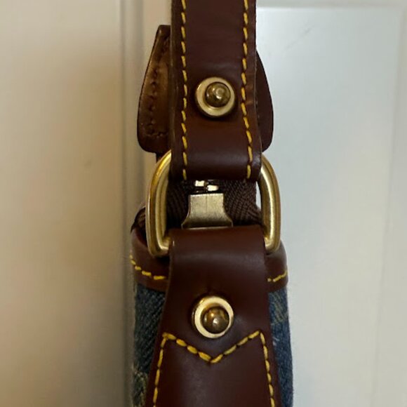 Vintage Dooney & Bourke DB Monogram Denim Hobo Shoulder bag - Picture 10 of 16